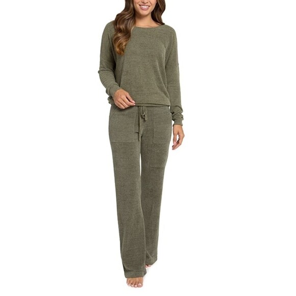 Barefoot Dreams Slouchy Pullover in Olive Large - Picture 2 of 14